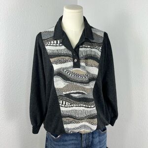 Graff Californiaware Vintage Sweater Black Grey Large Grandpacore